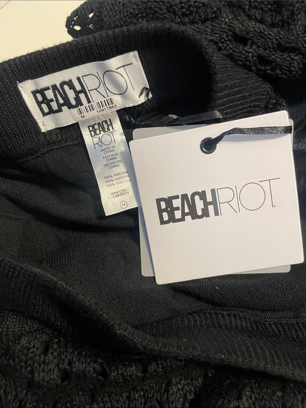 New Beach Riot Black Crotchet Knit Cover Up Polly Skirt size Medium - Picture 6 of 6